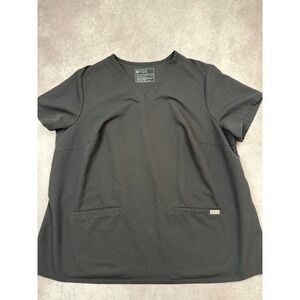 FIGS‎ Casma Technical Collection Women 3XL Medical Scrub Top Black Pocket Nurse